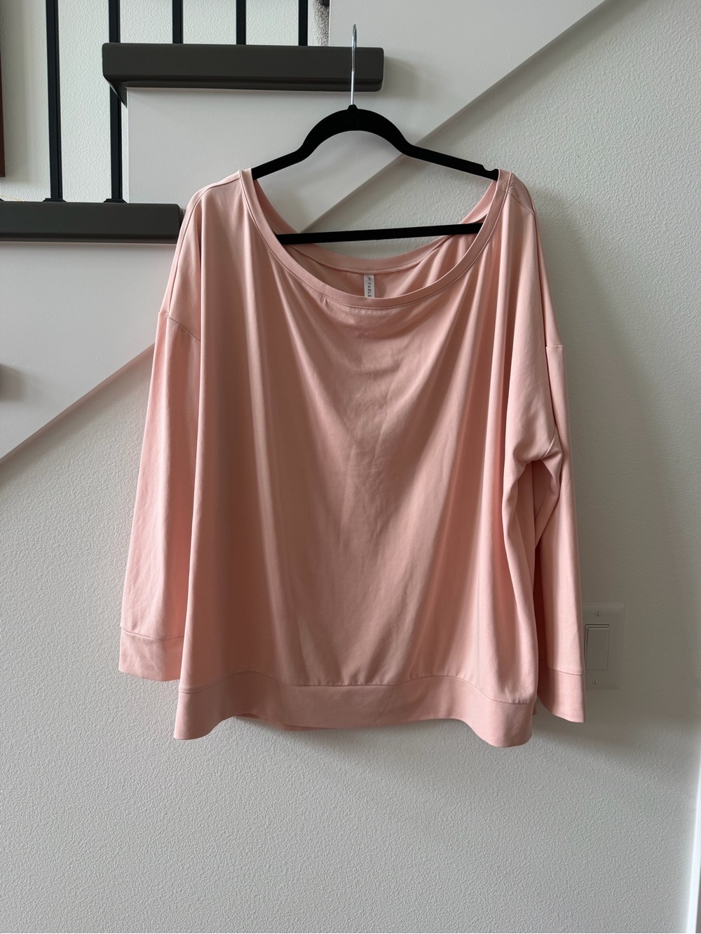 Fabletics Pale Pink Boatneck Relaxed Top